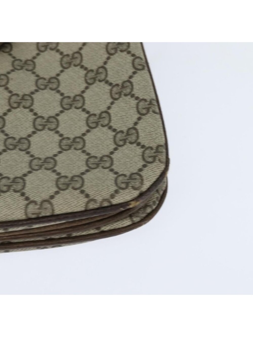 Authentic GUCCI GG Supreme Web Sherry Line Bag PVC Beige Gold 86 02 037 - Picture 3 of 16
